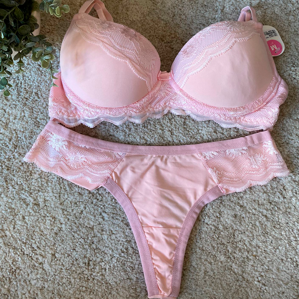 Conjunto de Lingerie Rosa Claro