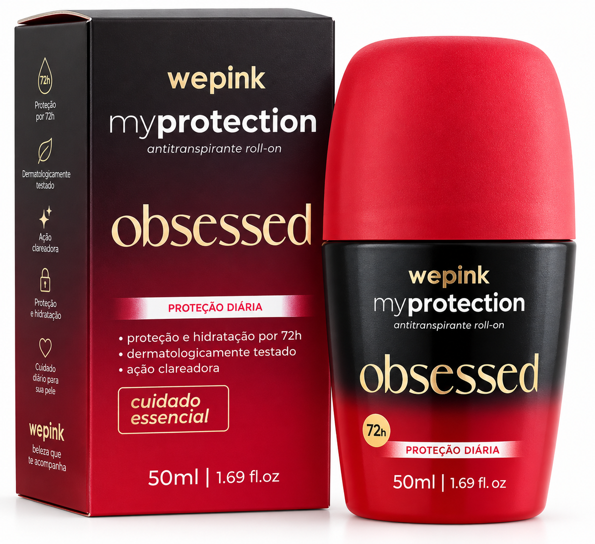 Desodorante Antitranspirante Roll-on Obsessed 50ml - Wepink