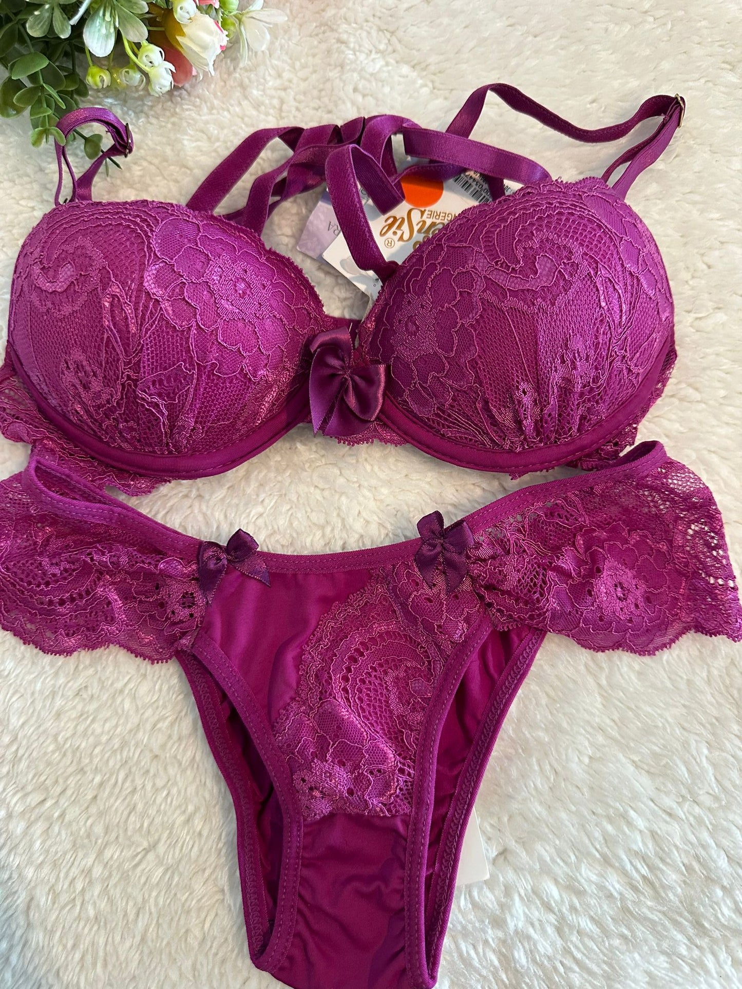 Conjunto de Lingerie Roxo Clássico