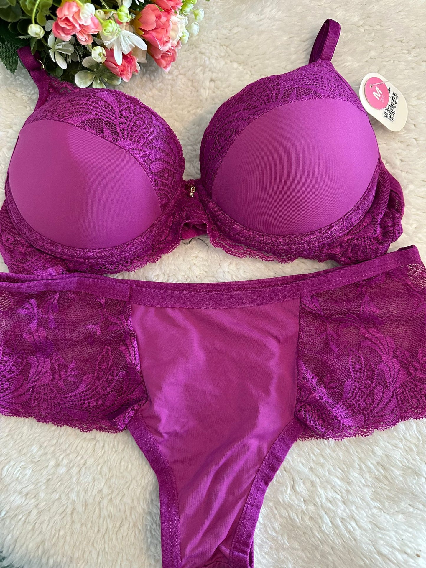 Conjunto de Lingerie Roxo Clássico