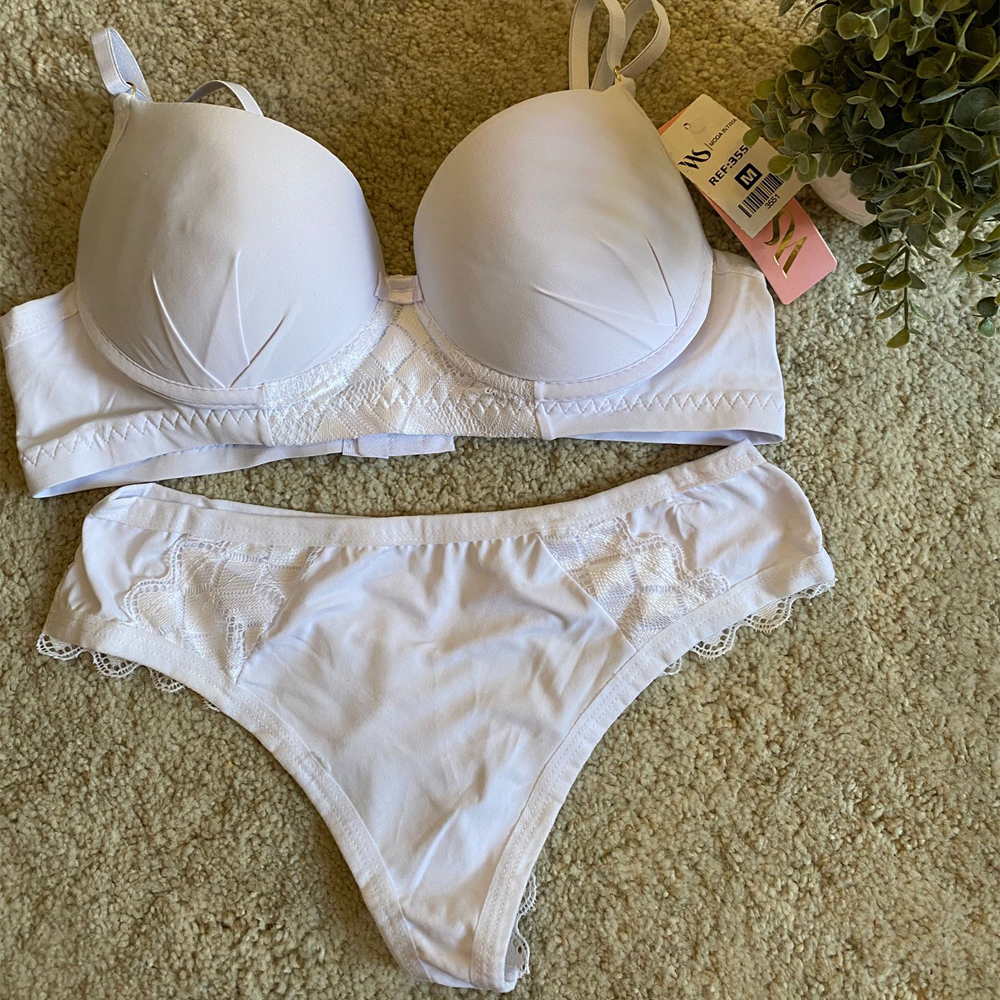 Conjunto de Lingerie Branco Serenidade