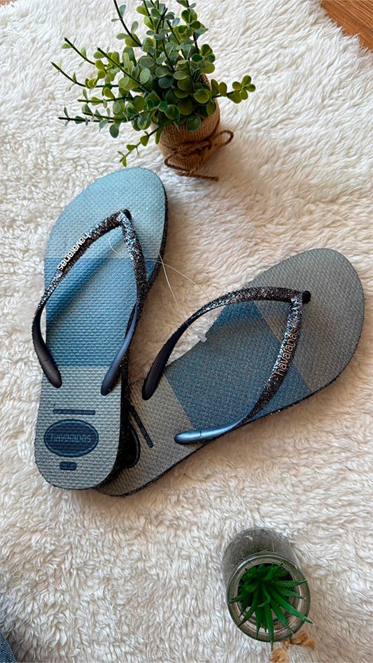 Chinelo Havaianas azul com cinza EUR 41/42