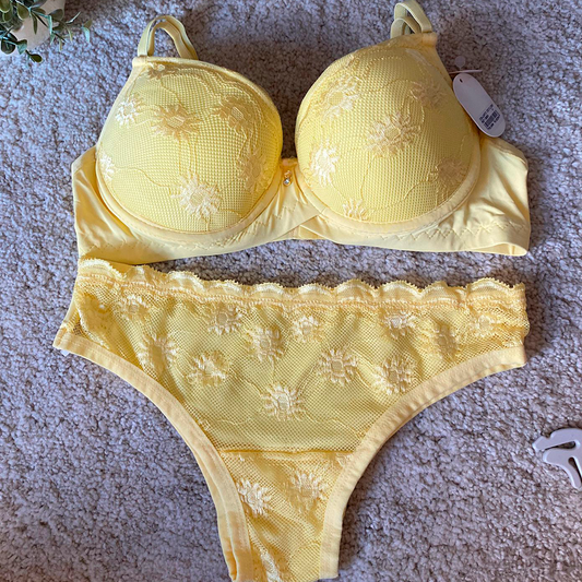 Conjunto de Lingerie Amarela
