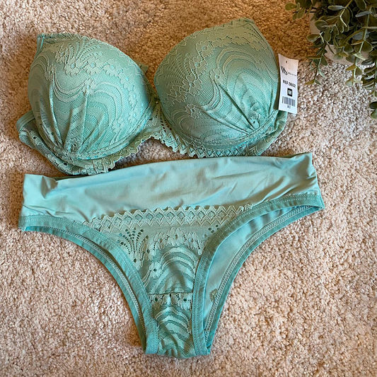 Conjunto de Lingerie Verde Azulado