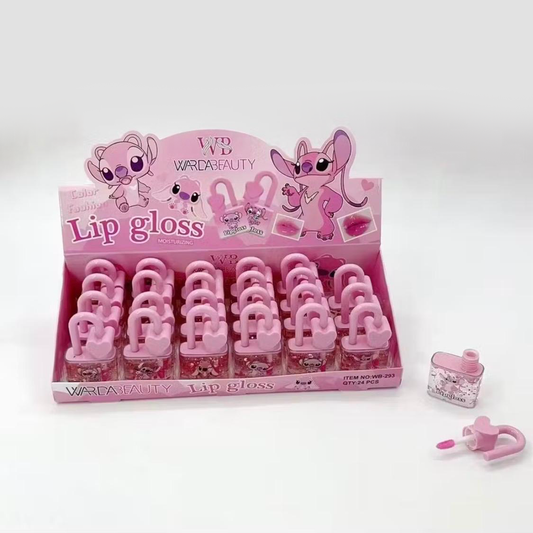 Lip Gloss Cadeado Rosa Lilo Stitch