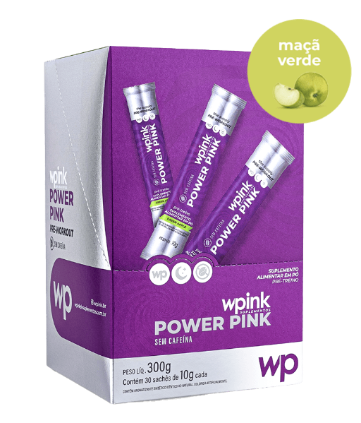 Power pink de maçã verde - pré-treino- sem cafeína – 300g - wp