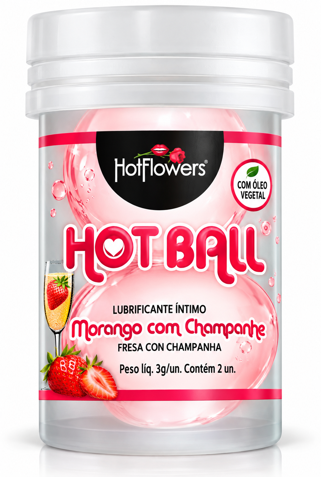 Hot Ball Morango com Champagne HotFlowers