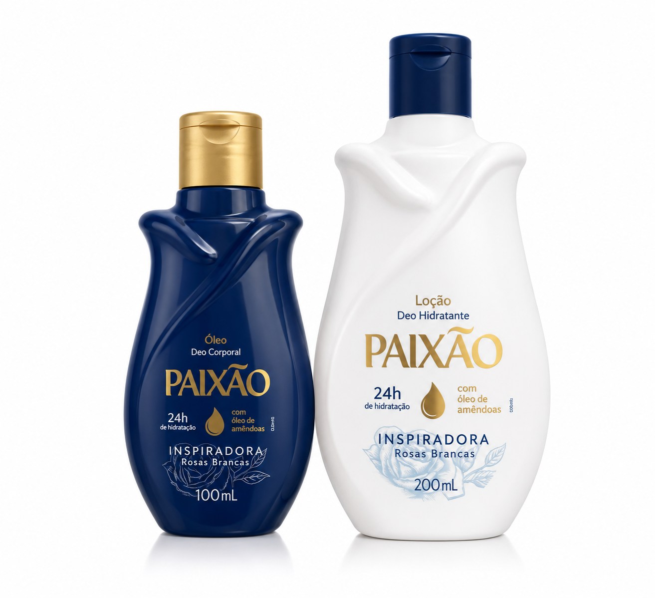 Kit Paixão Inspiradora Rosas Brancas - Loção Hidratante 200ml + Óleo Deo Corporal 100ml