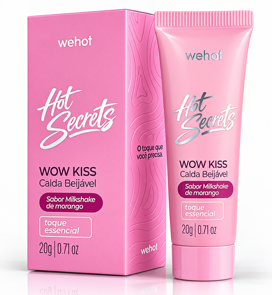 Calda Beijável Milkshake de Morango 20g - Wepink Wehot