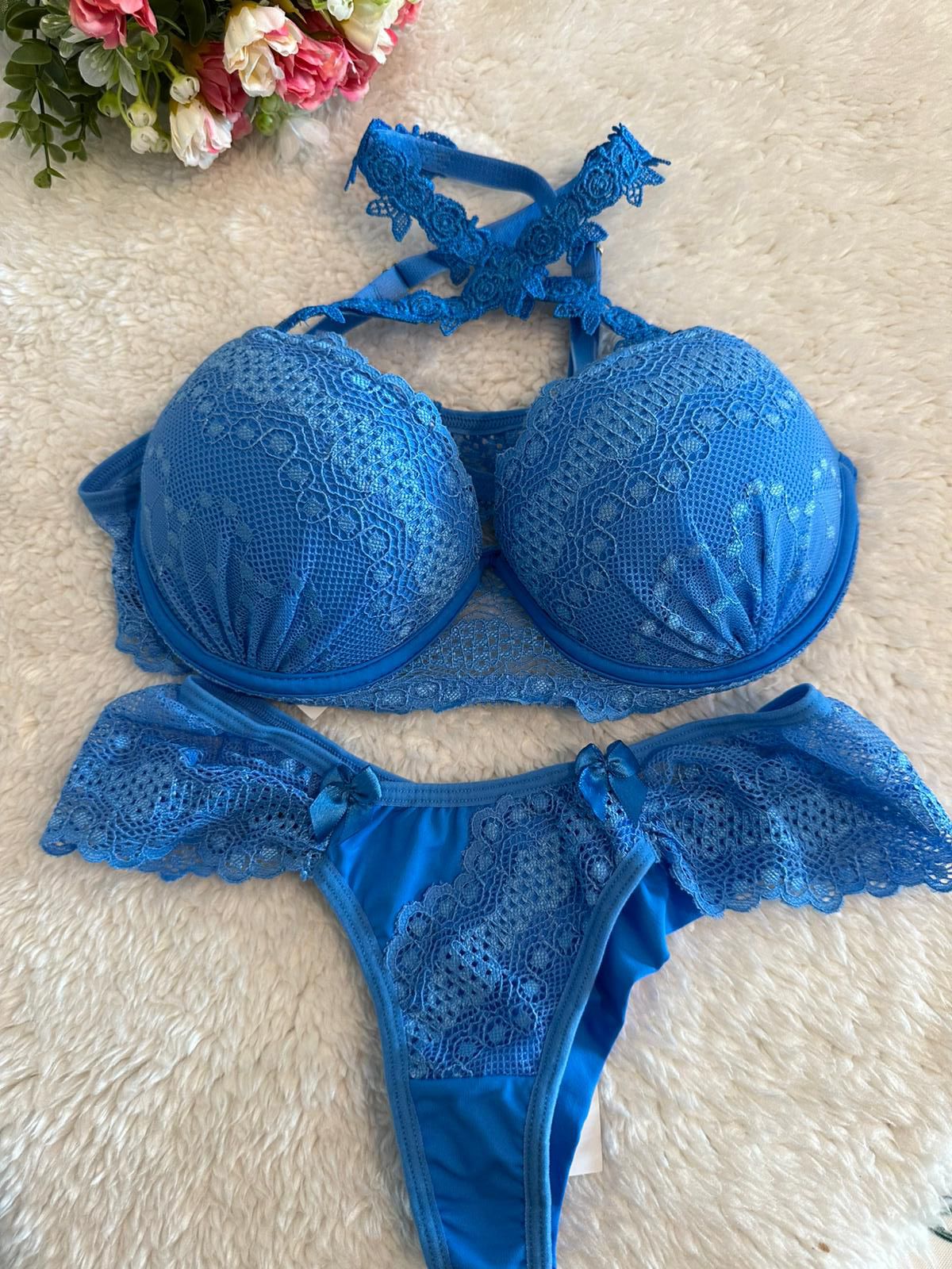 Conjunto de Lingerie Azul Natural