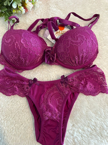Conjunto de Lingerie Roxo Clássico