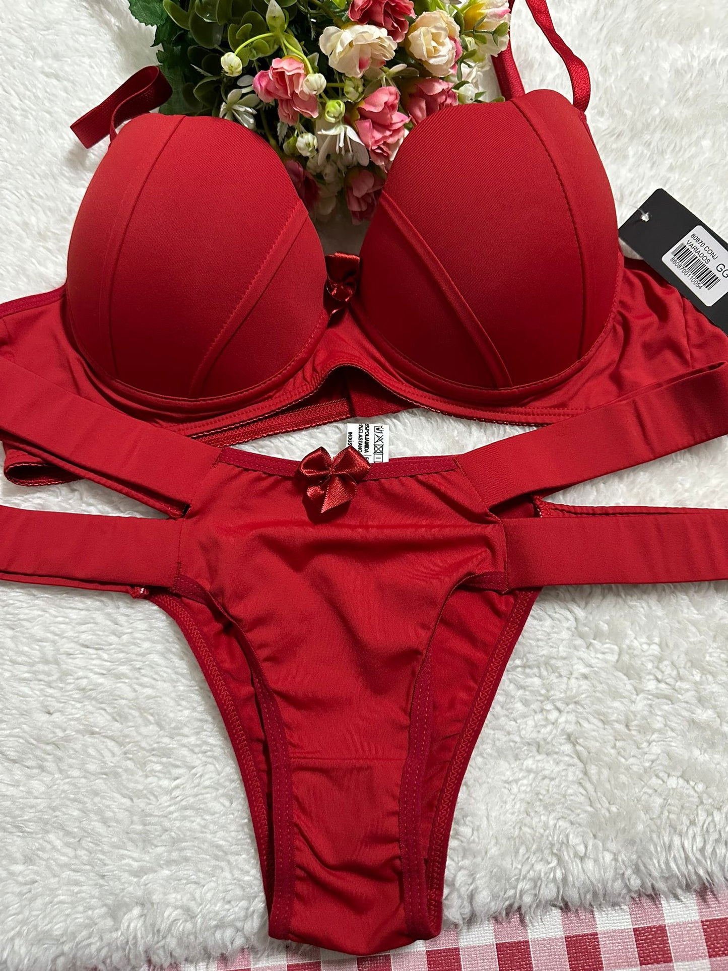 Conjunto de Lingerie Vermelho Sensual