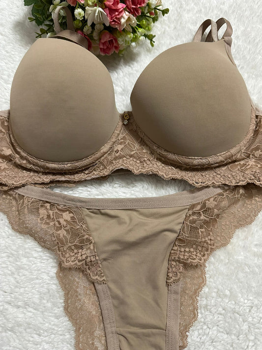Conjunto de Lingerie Marrom Terra