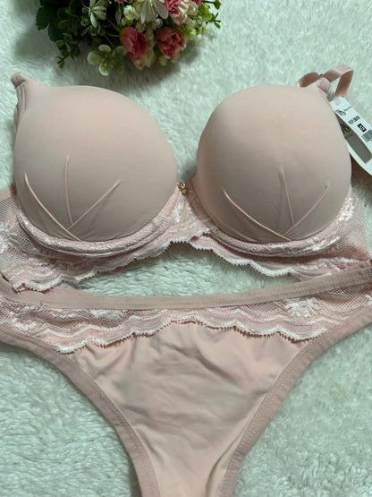 Conjunto de Lingerie Rosa Nude