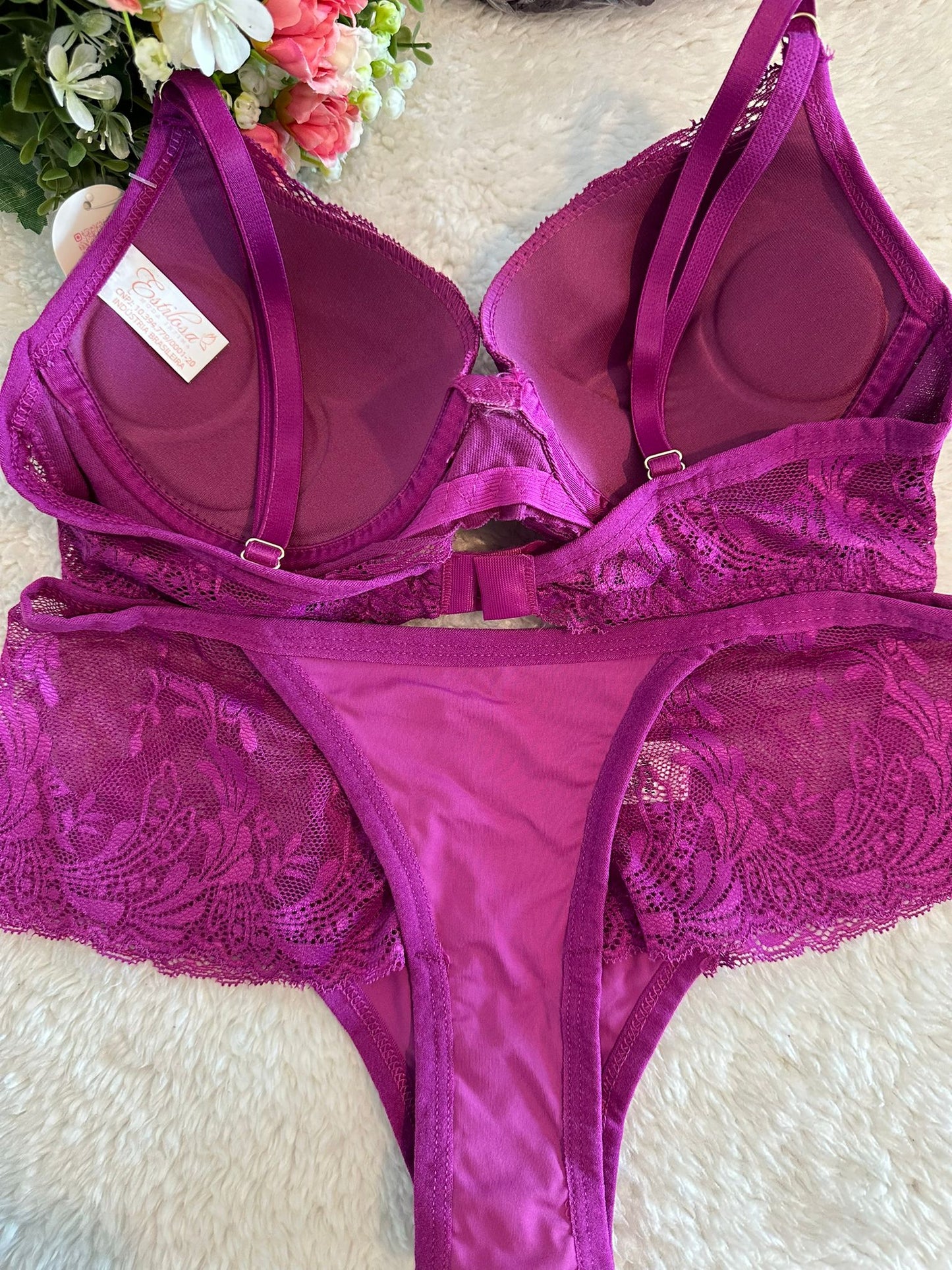 Conjunto de Lingerie Roxo Clássico