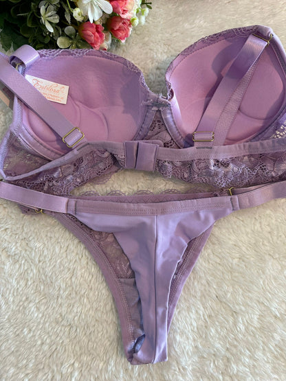 Conjunto de Lingerie Roxo Água
