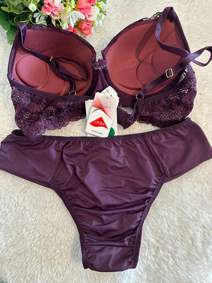 Conjunto de Lingerie Roxo Elegante