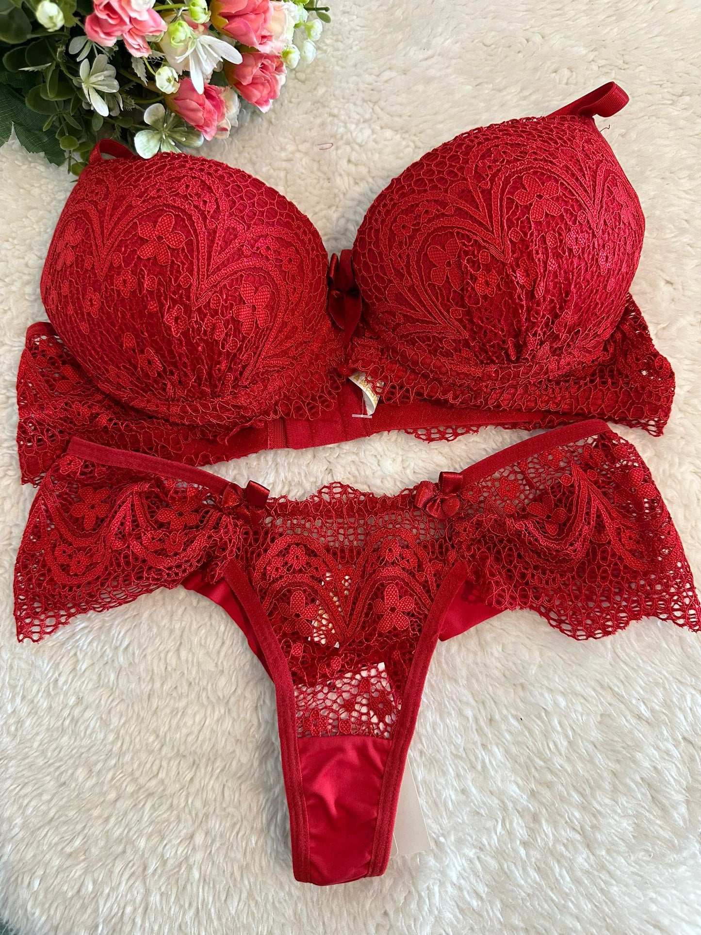 Conjunto de Lingerie Vermelho Paixão
