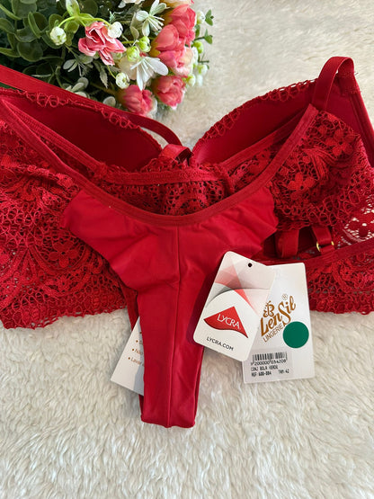 Conjunto de Lingerie Vermelho Paixão