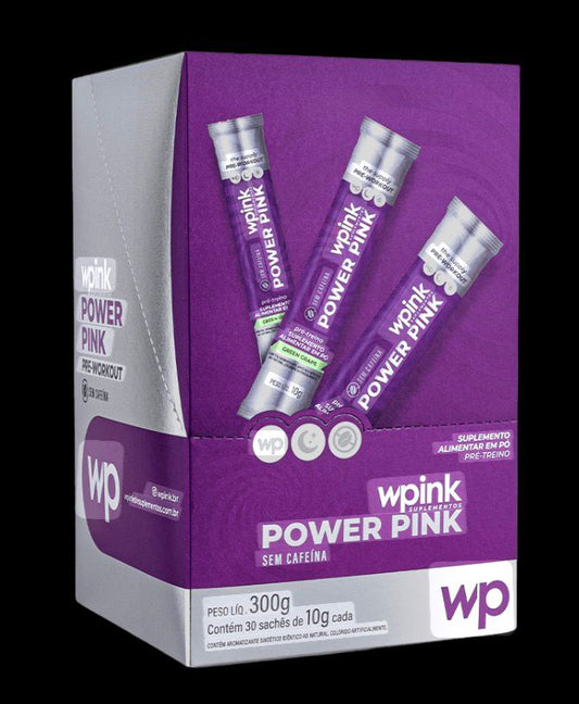 power pink sem cafeína de uva verde - pré-treino - 300g - wp